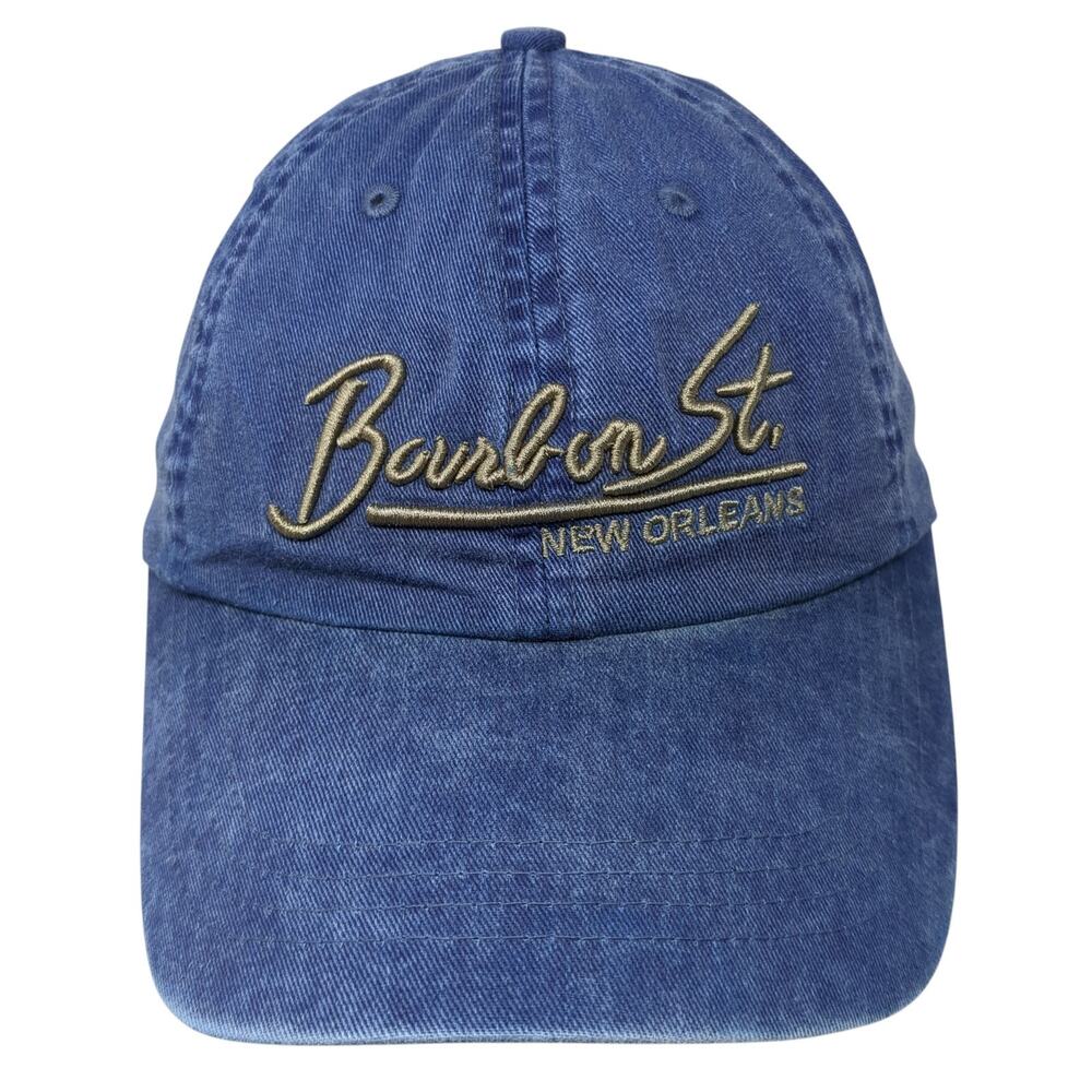 Bourbon St. New Orleans Big Easy Strapback Baseball Cap Blue OS Sun Products